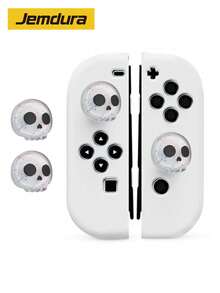 2 Paquetes de tapas para joystick y botones con diseño de calavera de cristal compatibles con Switch NS, Switch OLED y Switch Lite. Compatibles con funda de silicona para accesorios de Joy-Con y joystick direccional. El mejor regalo para jugadores de Switch. - Multicolor - Ver 2