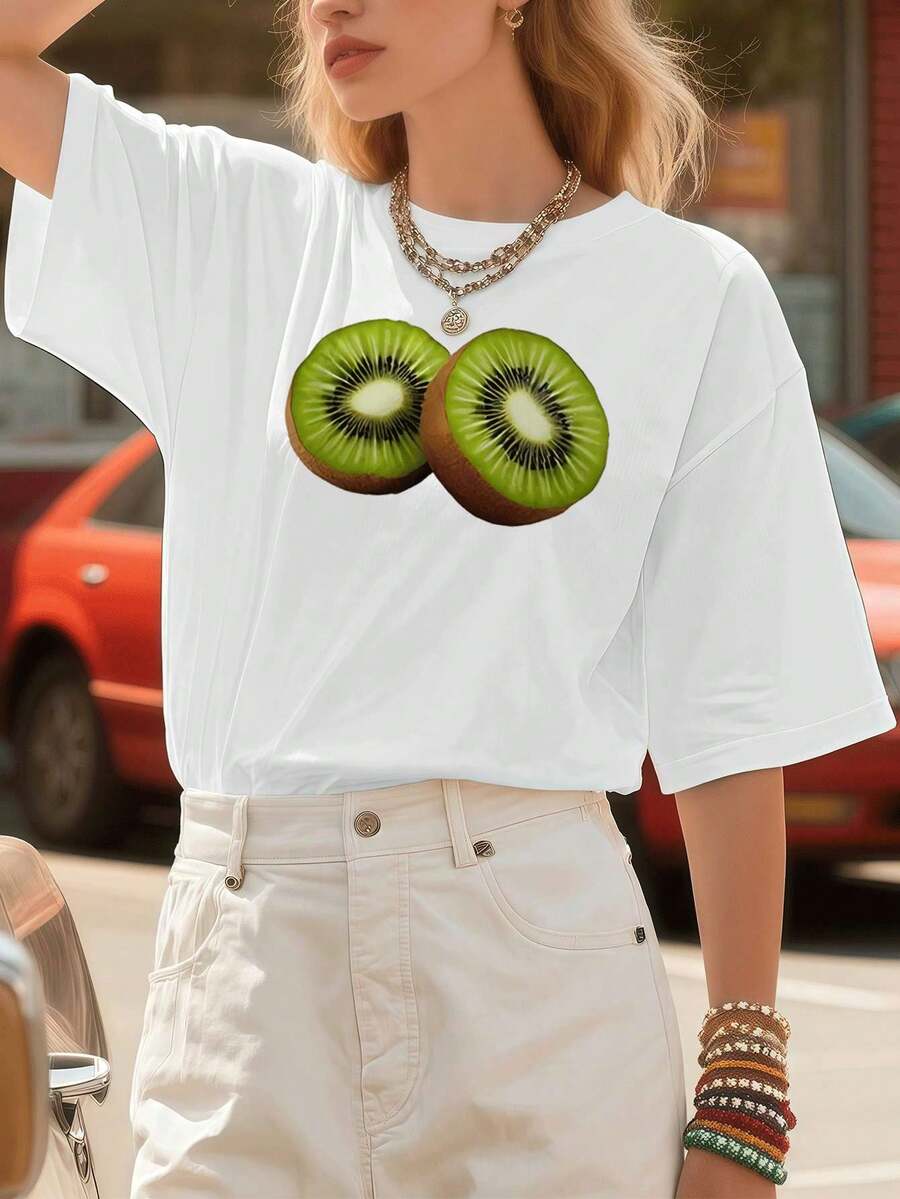 Dam-T-shirts - Vitt - Visa 1
