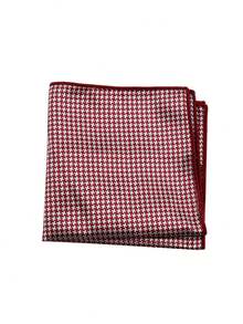 ZLQ&GOU 3Pcs Red Houndstooth Polyester Silk Men's Tie Set, Includes Tie, Pocket Square, Lapel Pin, Suitable For Wedding, Holiday, Formal Occasions - Red - View 3