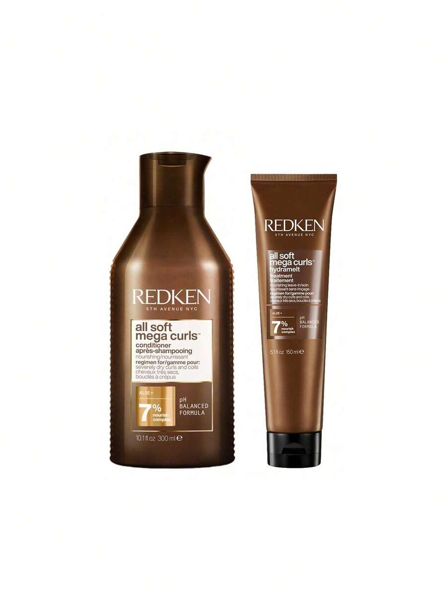 Redken [Bundle] All Soft Mega Curls Conditioner 300 Ml + Hydramelt Leave-In Moisturising Hair Lotion 150 Ml - All Soft Mega Curls - View 1