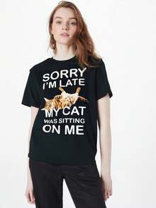 Dam-T-shirts - Svart - Visa 1