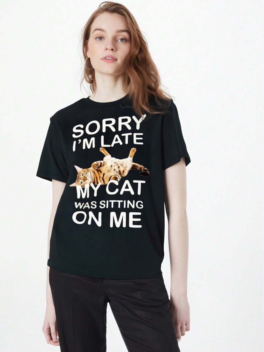 Dam-T-shirts - Svart - Visa 1