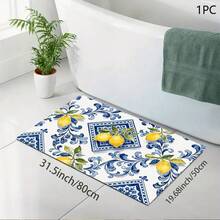 1pc Lemon Print Absorbent Mat/Drying Mat For Coffee Maker, Dishes - Polyester Absorbent Desktop Protective Mat With Rubber Anti-Slip Pad, For Kitchen Counter Decor, Home Bar And Dining Table - Multicolor - View 7