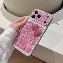 Ốp lưng điện thoại đính đá lấp lánh sang trọng hình nơ, tương thích với iPhone 17 Pro Max/17 Pro/17, 16 Pro Max/16 Pro/16, 15 Pro Max/15 Pro/15, 14 Pro Max/13, ốp bảo vệ điện thoại lấp lánh thanh lịch. - Hồng - Xem 3