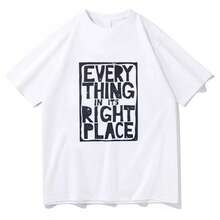 Radiohead alles an seinem richtigen Platz Grafik-T-Shirts Radiohead Rockband Baumwoll-T-Shirts Herren Vintage Klassische T-Shirts Unisex Y2K - Weiss - Übersicht 1