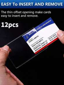 Nuevo portador de tarjeta transparente, protector de tarjeta de identificación, protector de tarjeta bancaria, puede proteger su nueva tarjeta de médico, tarjeta de crédito, tarjeta de presentación y tarjeta de social (tarjetas no incluidas) - A - Ver 11