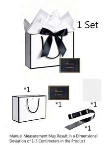 4pcs/Set Gift Bags Set, Champagne Silver Gray Gift Bag Set, Luxury Gift Bags With Handles, Bow Decor Paper Gift Bags With Tissue Paper Card And Ribbon For Wedding Birthday Valentine Bridesmaid Christmas Party Gift Packaging - Mo Xibai - View 9