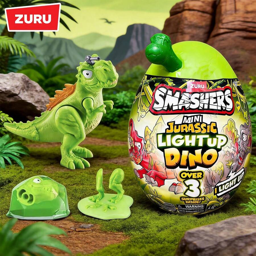 ZURU 5个恐龙神秘扭蛋玩具，Smashers恐龙大战外星人惊喜系列，可收藏盲盒迷你人偶，适合3岁以上男孩的礼物