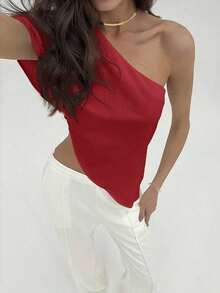 Blusa de unicolor casual y versátil para uso diario de mujer - Burdeos - Ver 3