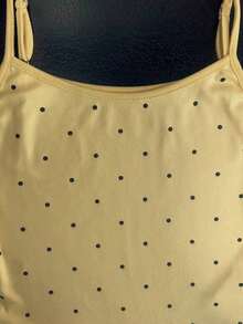 Camiseta de tirantes informal de verano con estampado de lunares - Amarillo - Ver 3