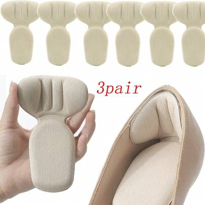 3 Pairs Soft Comfortable Anti-Friction Heel Pads, Designed For Adjustable Fit On Small High Heels