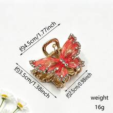 Butterfly Hair Clip, Gradient Enamel Rhinestone Gold Metal Hair Clip, Shiny Women And Girls Hair Clip, Strong Grip, Suitable For Thick/Fine Hair - Multicolor - View 7