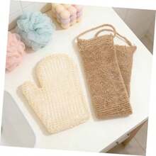 Genérico Guantes Exfoliantes de Cuerpo Doble Cara 2 Piezas Guante Tejido de Fibra Natural y Estropajo de Yute 60X11 CM Cepillo de Espalda para Ducha Exfoliante Corporal para Baño y - Colores surtidos - Ver 8