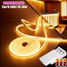 Acosh Neon 5V LED Neon Light Strip, Battery Powered, High Brightness Flexible Cuttable Neon Light, Warm White/White, Suitable For TV, Room, Party, Halloween, Christmas (Battery Not Included) - Warm White - View 11
