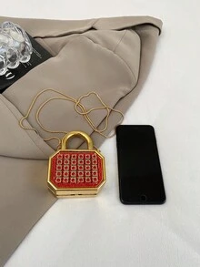 新款亚克力迷你手提包，时尚手拿包，个性化口红盒，明星同款晚宴包，斜挎链条包 - 彩色 - 查看 3