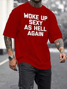 PAYEAH T-Shirt I Woke Up Sexy Like Hell Again (One Piece) 100% Cotton 220g Heavyweight Cotton T-Shirt - 灰色 - 查看 3