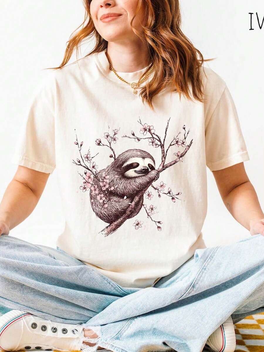 peep other on Branch Watercolor T1S1Hirute Animal Adult UniS1ex Graphic T1EE, Nature Inspired other S1Hirt, Gift for Her.