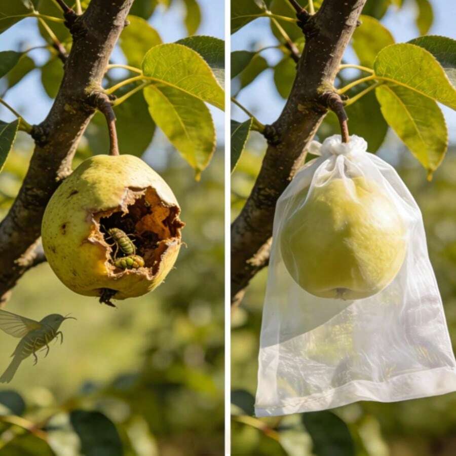 1/30pcs Fruit Protection Net Bags, Size 17x27cm, Breathable Drawstring Bags Suitable For Apples, Grapes And Other Fruits, Reusable Garden Netting, Anti-Bird And Anti-Insect, Outdoor Gardening Essential For Spring - A - View 1