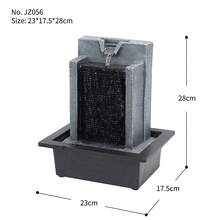 1 Pc USB Powered Desktop Waterfall Fountain With LED, Suitable For Resin Tabletop Meditation Decoration In Homes, Offices, Hotels, Clubs, Cafes, Yoga Studios, And Spas. The Indoor Fountain Is Durable And Easy To Maintain, Making It An Ideal Creative Gift For Birthdays And Holidays. It Can Be Used All Year Round, - JZ056 - View 3