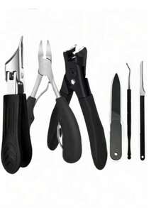 6pcs/Set Stainless Steel Nail Clipper Set, Pedicure, Manicure Tools, Cuticle Pusher, Nail File, Bathroom Accessories, Suitable For Thick Nails And Ingrown Nails, Professional Sharp And Durable, Suitable For Men And Elderly, Travel Essential - Multicolor - View 11