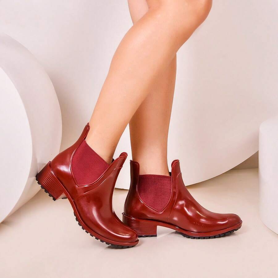 Women's Short-Shaft Rain Boot For Cold And Rain, Autumn/Winter Collection, New Release. - 紫紅色 - 查看 1