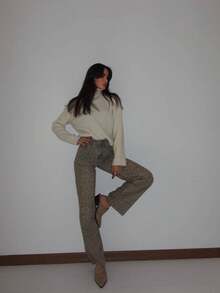 SQUALO Pistachio Green Leopard-Patterned High-Waisted Wide-Leg Pants | Bold And Stylish Design - Blue - View 6
