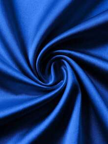 Nuevo vestido de mujer de moda con cuello alto brillante, sin mangas, cintura fruncida y asimétrico de ajuste ceñido - azul real - Ver 5