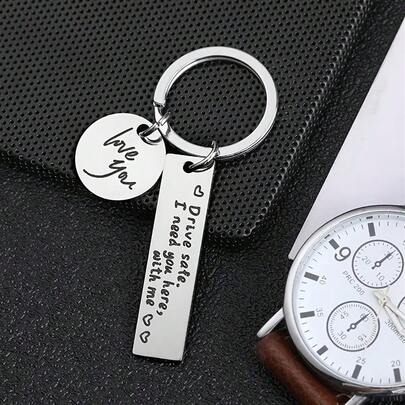 New "I Love You" Engraved Pendant, Birthday, Anniversary, Christmas, Thanksgiving Gift For Lover, Family, Friends, Classmates, Stainless Steel Engraved Keychain