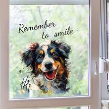 1Pc Kids Room Window Stickers, Self-Adhesive Cartoon Dogs Wall Decals, Funny Animal Window Decor For Children's Bedroom, Playroom, Nursery, Easy To Apply & Remove - Multicolor - View 10