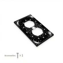 1 pieza Panel de interruptor de luz de 1 o 2 enchufes con diseño misterioso del sol, la luna y el zodiaco, cielo estrellado, placa decorativa de pared para baño, dormitorio, decoración artística - Multicolor - Ver 12