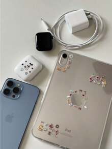 1pc Sweet Style Ins Lens Decorative Sticker, Cute Cartoon Heart Cloud Angel Pattern Phone Lens Frame Sticker, Self-Adhesive DIY Phone Tablet Camera Lens Beautification Sticker, Wear-Resistant High-Definition Lens Protection Sticker, Minimalist Versatile Phone Case DIY Decoration Material - 1 Cloud Angel - View 4