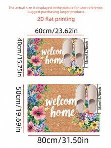 1 buah Keset Anti Selip dengan Alas Silikon Bermotif Bunga Warna-warni, Dapat Dicuci dengan Mesin, Cocok untuk Dalam dan Luar Ruangan, Ideal untuk Teras, Patio, Pintu Masuk, dan Lainnya - A - View 7
