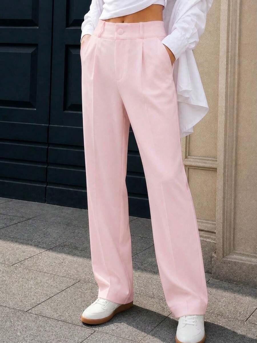 MODA MO, REF: 505 Women's Dress Pants, High Waist, Casual, Sophisticated, Elegant, Modern, Casual, Blogger, Striped, Refined Look, Comfortable, Summer  3.3. - 粉色 - 查看 1