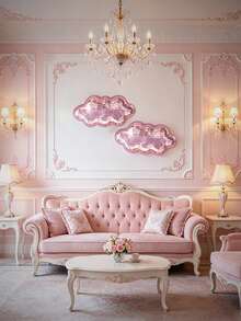 1pc Disco Mirror Cloud Wall Decor Hanging Ornament, Home Reflective Decorative Item - Pink - View 3