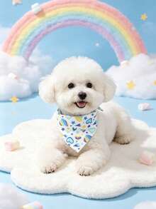 可爱甜美的宠物三角围兜/围巾，适合猫狗居家使用 - 彩色 - 查看 4