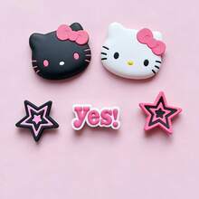12件/10件 Sanrio Hello Kitty 經典角色公仔套組，適用於鞋子裝飾、包包裝飾、行李裝飾，美化鞋子與靴子，假日派對小禮物的完美選擇（不含鈕扣） - 查看 6