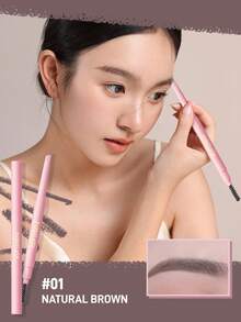 PINKFLASH 眉筆，可勾勒、塑形並填滿眉毛，防水、防汗且防暈染，持久不易褪色，適合喜愛 Y2K 風格的 Z 世代年輕人用於派對和約會，生日與母親節的理想禮物，E09 - #01 NATURAL BROWN - 查看 3