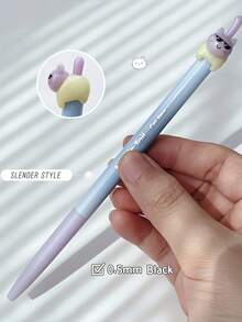 4pcs Cute Wiggly Kitty Tail Click Gel Pen, 0.5mm Needle Point Black Ink Pen, Quick Dry Smooth Writing, Retractable Press Design, Freely DIY The Kitten Suitable For Long Time Writing, Calligraphy And Homework - Gel Pen - View 2