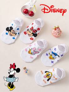 Disney 10/5/1 双迪士尼袜子，可爱米奇男士短袜，夏季隐形短袜，卡通趣味袜子，舒适透气时尚男士袜子，绝佳礼物，透气吸汗，休闲百搭，时尚卡通图案船袜，适合学生，欧美成人尺码，可作礼物和日常穿着，米奇和他的朋友们 - 彩色 - 查看 18