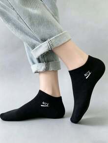 100 chiếc/80 chiếc/60 chiếc/30 chiếc/18 chiếc/10 chiếc/2 chiếc tất thuyền unisex màu trơn và in chữ, tất tàng hình, mềm mại, thoáng khí, thấm hút mồ hôi, phù hợp cho mặc hàng ngày, công sở, mọi mùa. - Nhiều màu - Xem 5