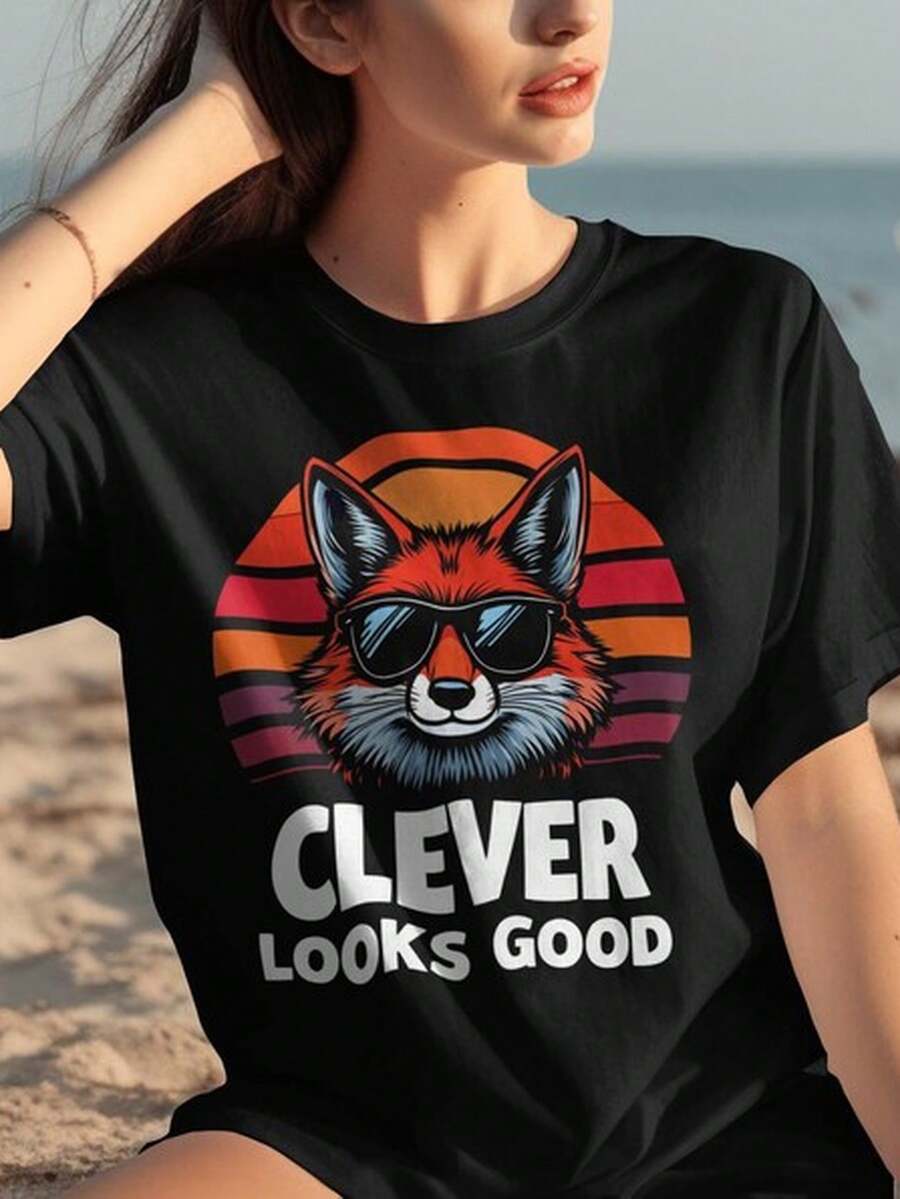 S1Mart Fox T1S1Hirt, R SunS1et Graphic, t1rendy Animal T1EE