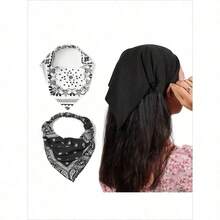 1pc With Anti-Slip Strap Triangle Scarf Absorbent Sweat, Women Bandana UV Proof Neck Protection Breathable Sweat Towel Women's Multi-Functional Hair Headwear, Headscarf Fall Winter Headbands For Women Hair Band Hair Accessories For Women For Vacation Outfits Woman - Nhiều màu - Xem 7