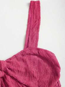 Top corto tipo tubo con lazo y estampado texturizado - Rosa Fucsia - Ver 3