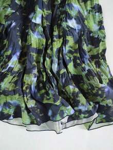 Falda larga de mujer EARO de múltiples capas con estampado de teñido anudado, cintura elástica, elegante y estilizadora, cintura alta con cintura recogida elástica, estampado de teñido anudado, corte evasé para primavera/verano y vacaciones - Azul marino - Ver 6
