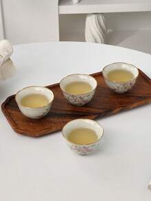 1个/2个/4个汝窑桃花茶杯,陶瓷茶具,主杯,客杯,功夫茶具,家用 - 彩色 - 查看 9
