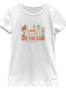 Gir1ls Z1ootopia 2 Chibi Judy y Nick On the C1Ase T S1Hirt. - Blanco - Ver 2