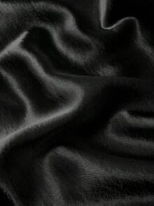 Blusa sin mangas de satén con doble capa y volantes, elegante, adecuada para salidas y citas de primavera/verano - Negro - Ver 5