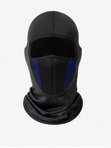 1 pieza Máscara facial para hombres, Pasamontañas a prueba de viento para motocicleta, ciclismo y deportes al aire libre, máscara de esquí transpirable y a prueba de polvo, temporada de regreso a la escuela - Negro - Ver 7