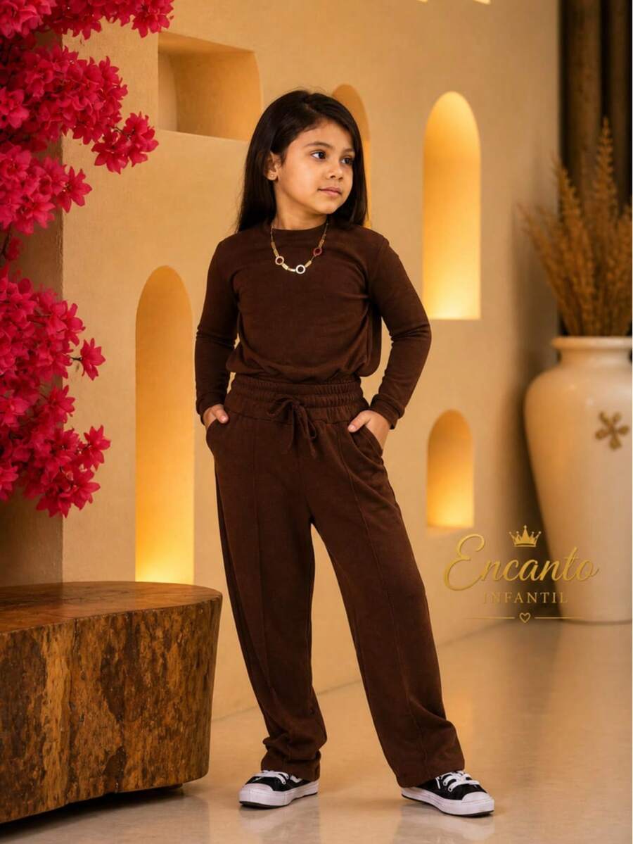 Conjunto de calça e croped infantil e juvenil frio inverno para lindas meninas