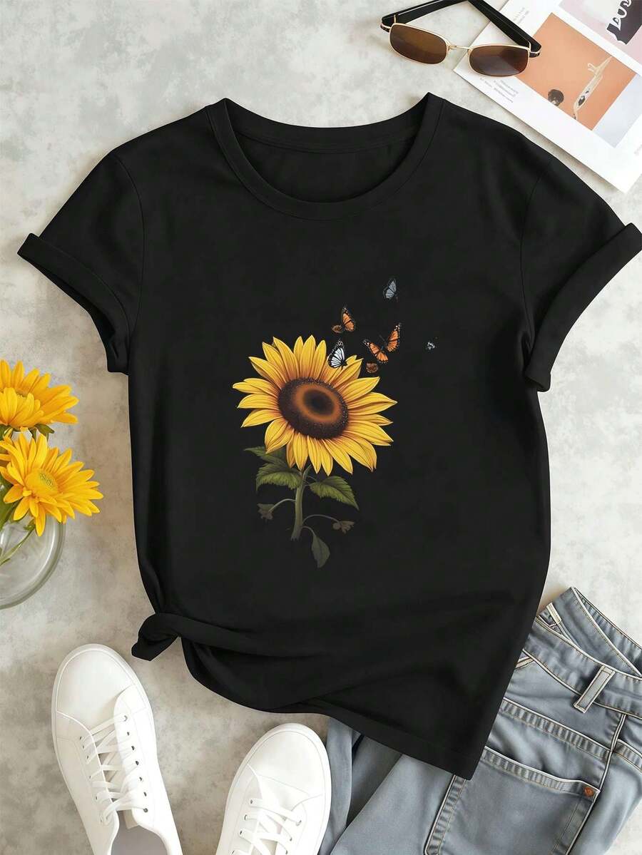 Women T-Shirts - Black - View 1
